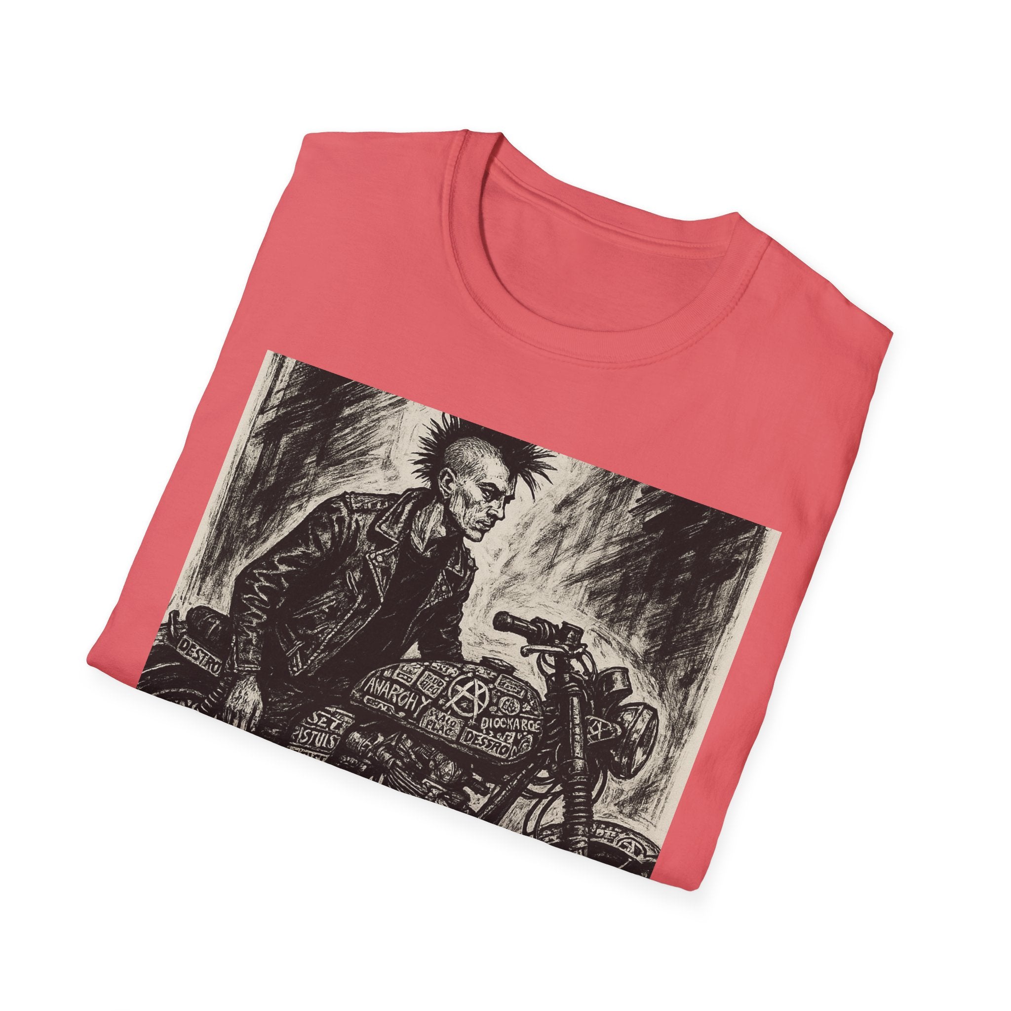 Punk Biker Illustration T-Shirt