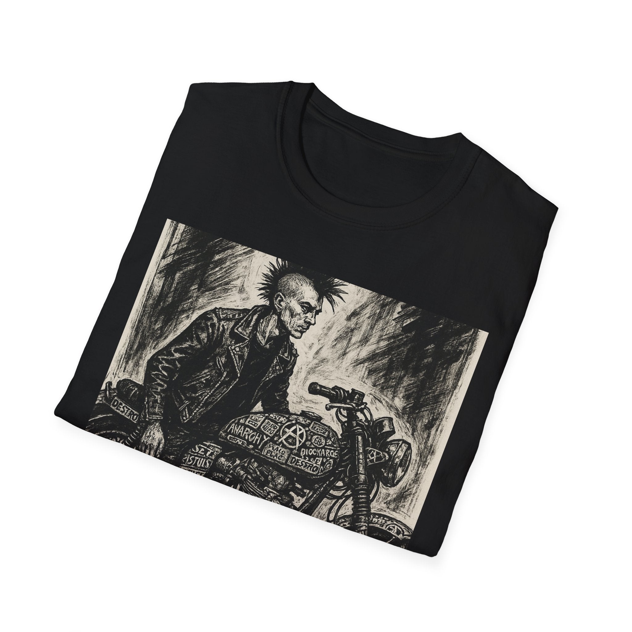 Punk Biker Illustration T-Shirt