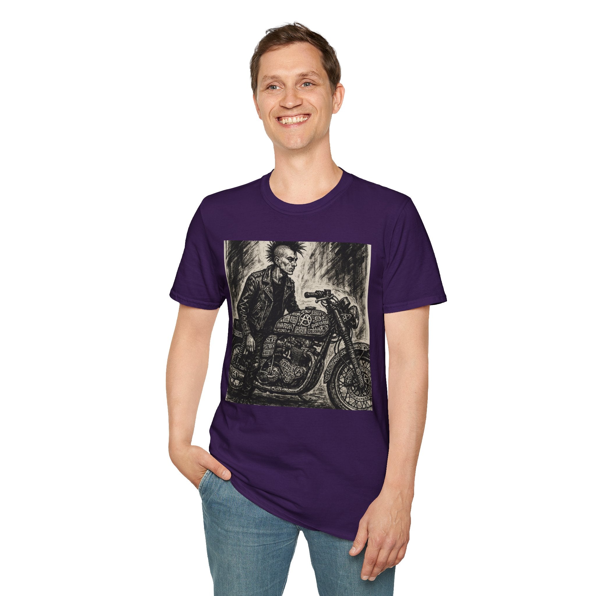 Punk Biker Illustration T-Shirt