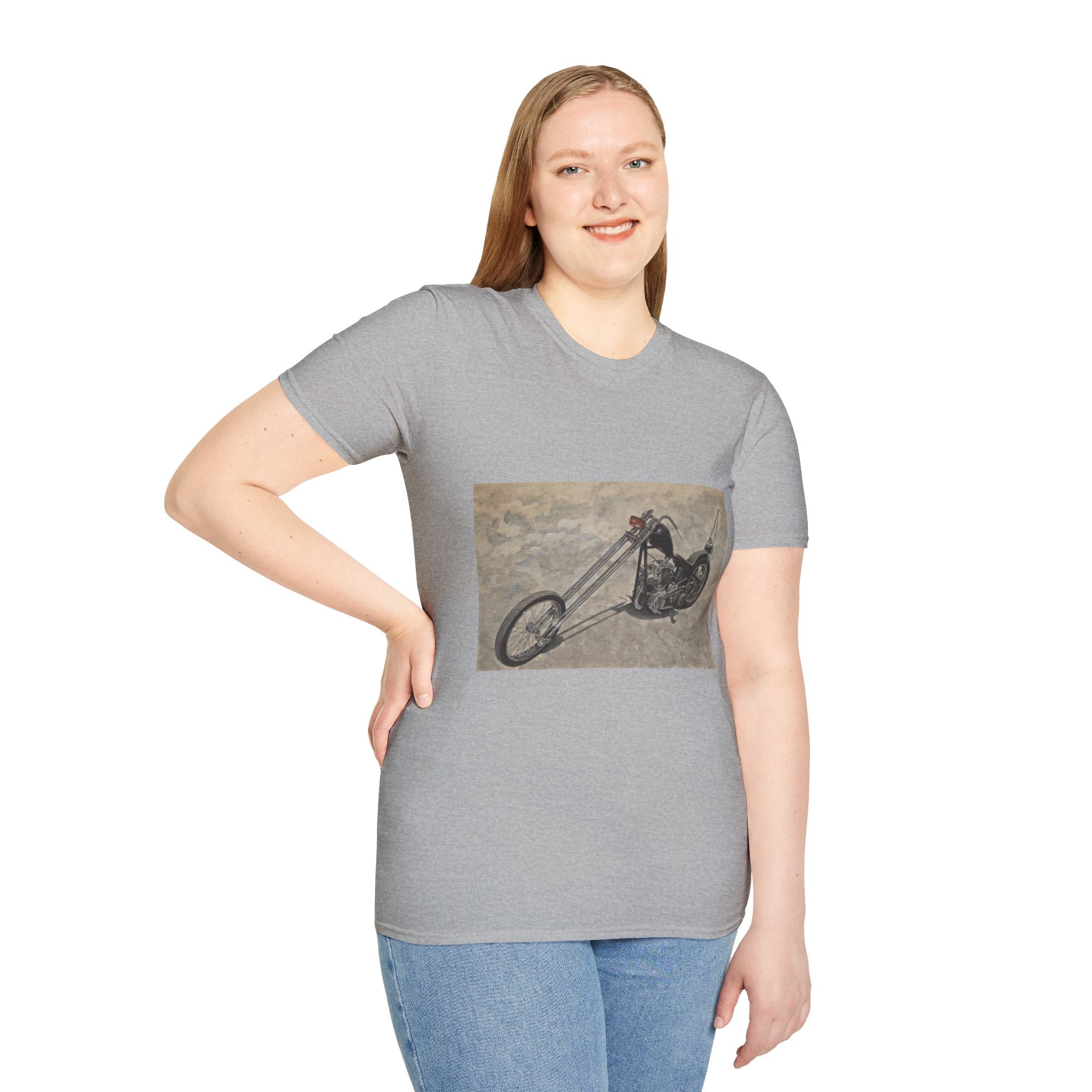 Retro Chopper Motorcycle Poster T-Shirt