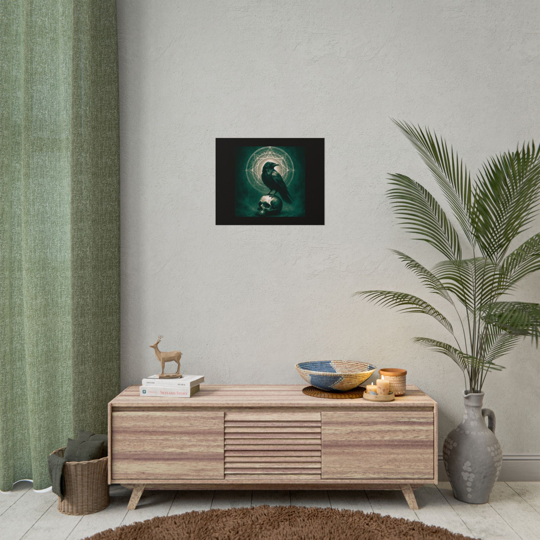 Mystical Raven Art Poster | Dark Aesthetic Wall Decor for Home