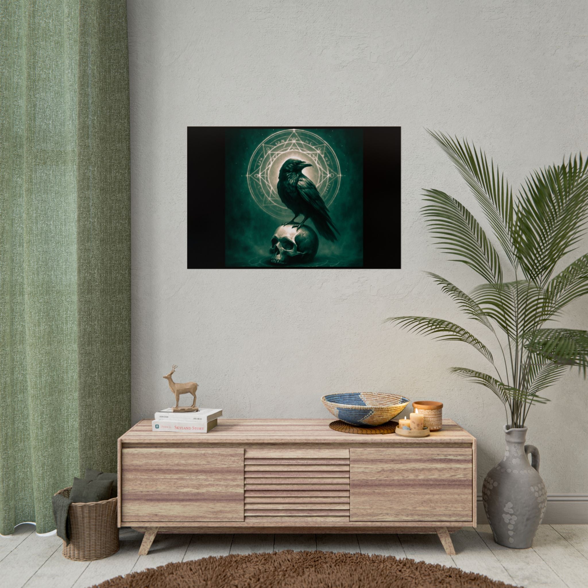 Mystical Raven Art Poster | Dark Aesthetic Wall Decor for Home