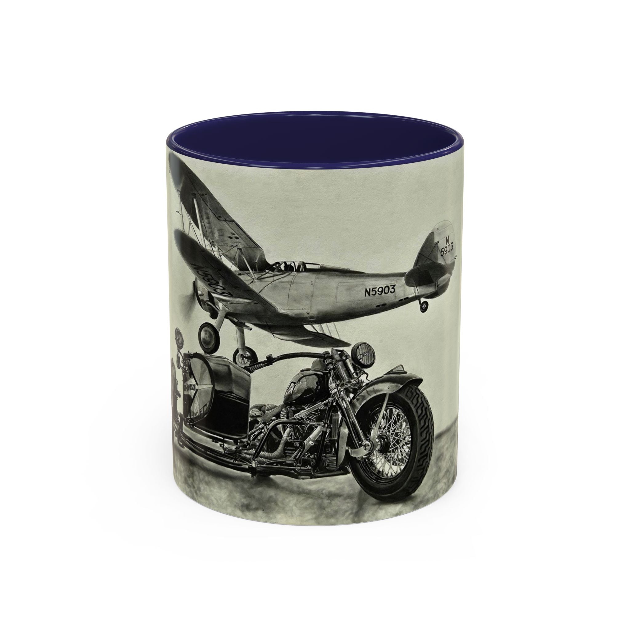 17 Retro Motorcycle & Airplane Coffee Mug