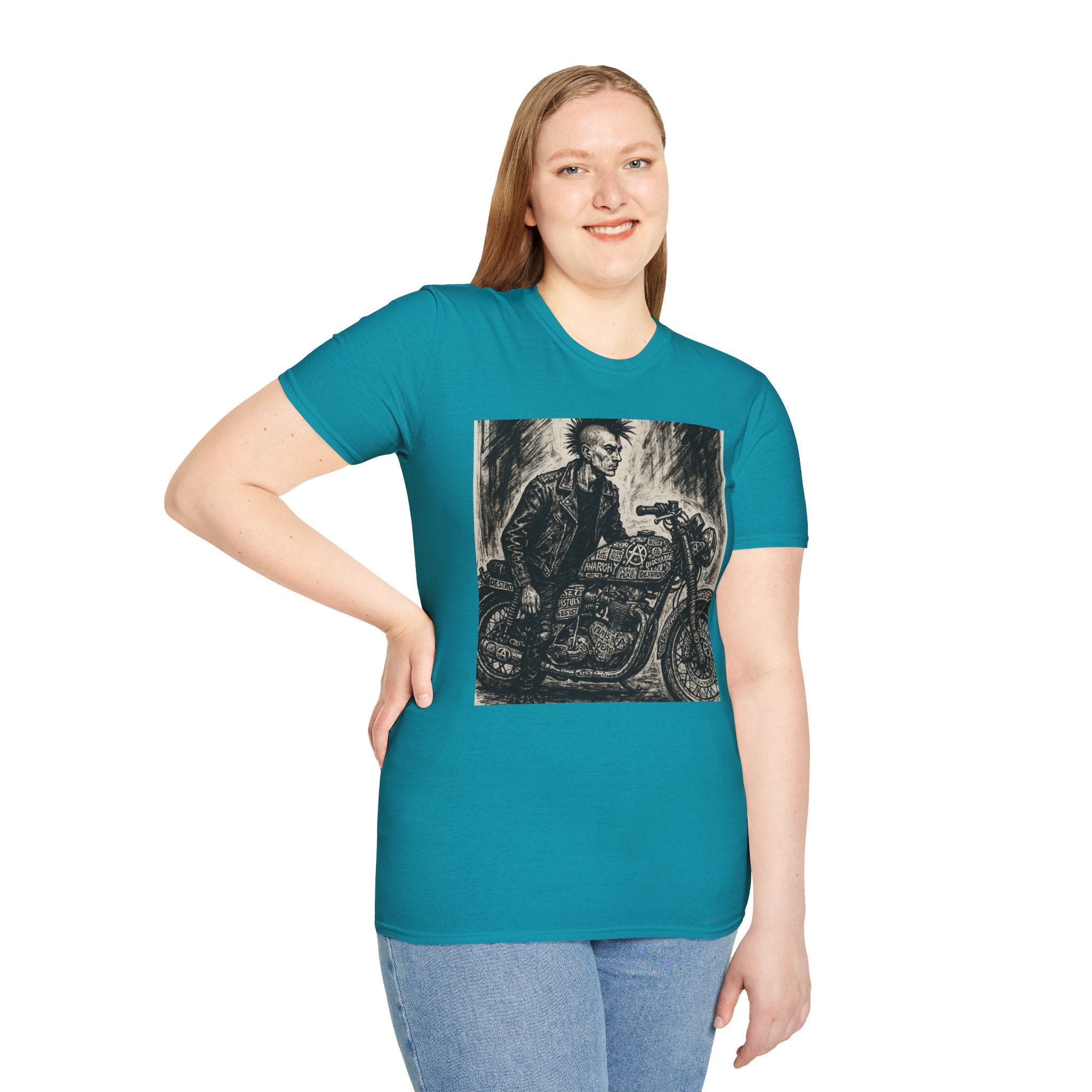 Punk Biker Illustration T-Shirt
