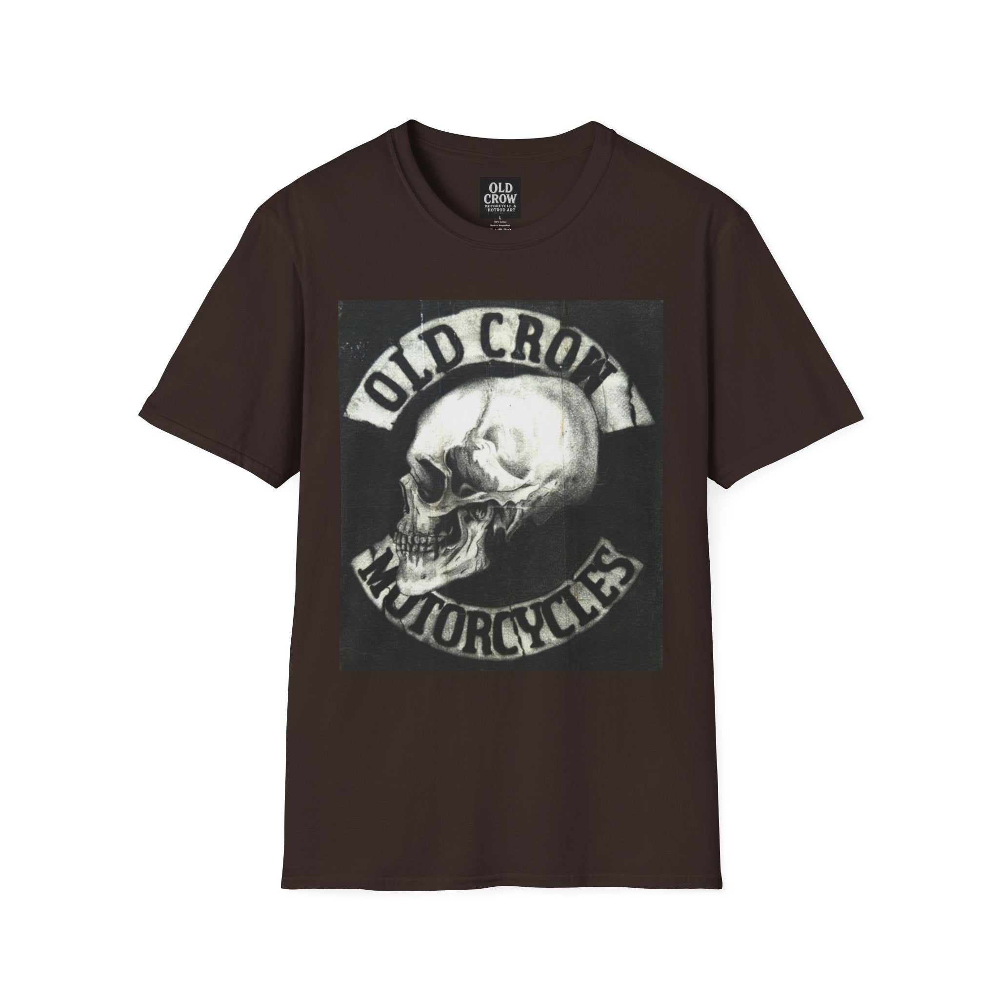 Old Crow Motorcycles Skull Emblem Patch T-Shirt