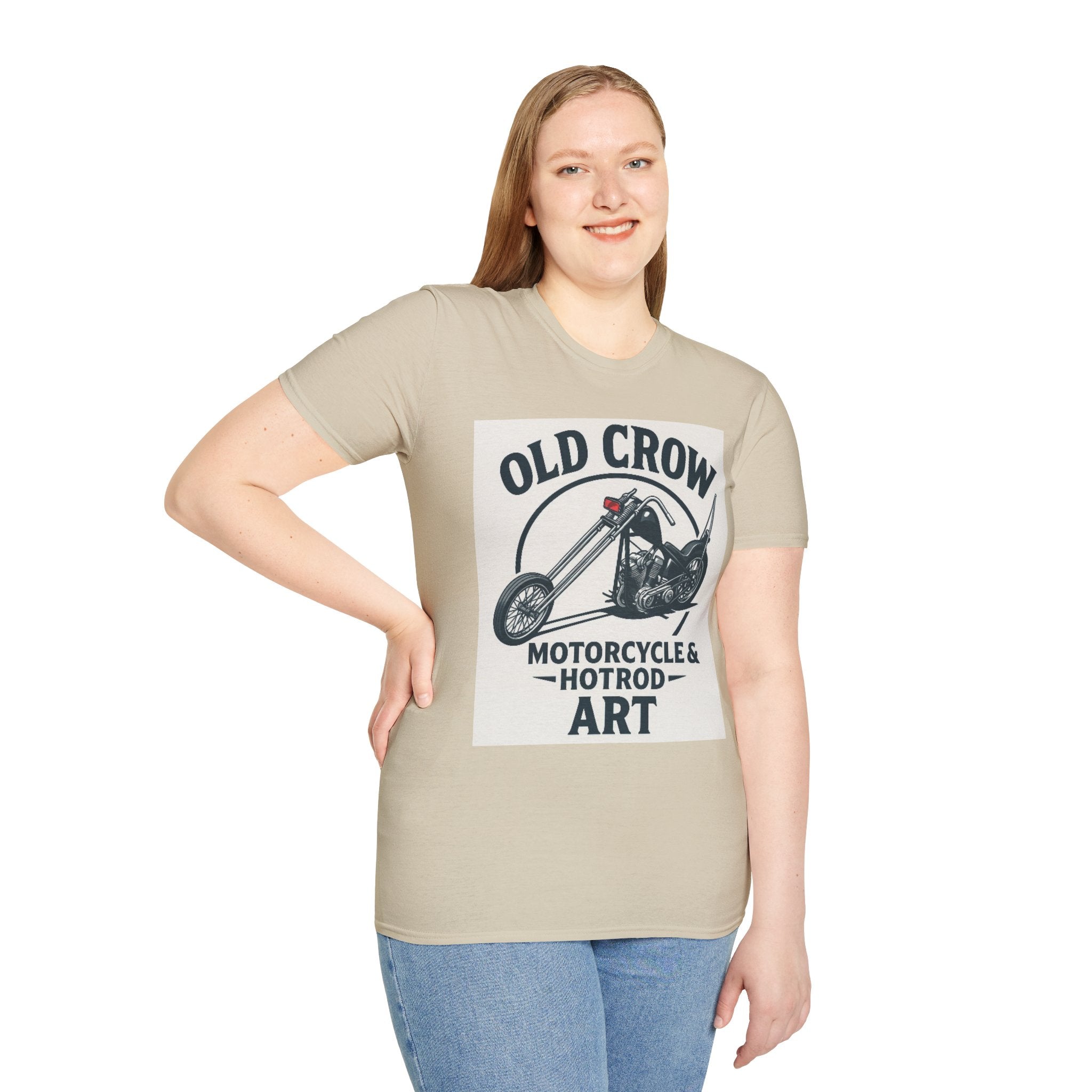 Old Crow Long Fork Chopper Sticker T-Shirt