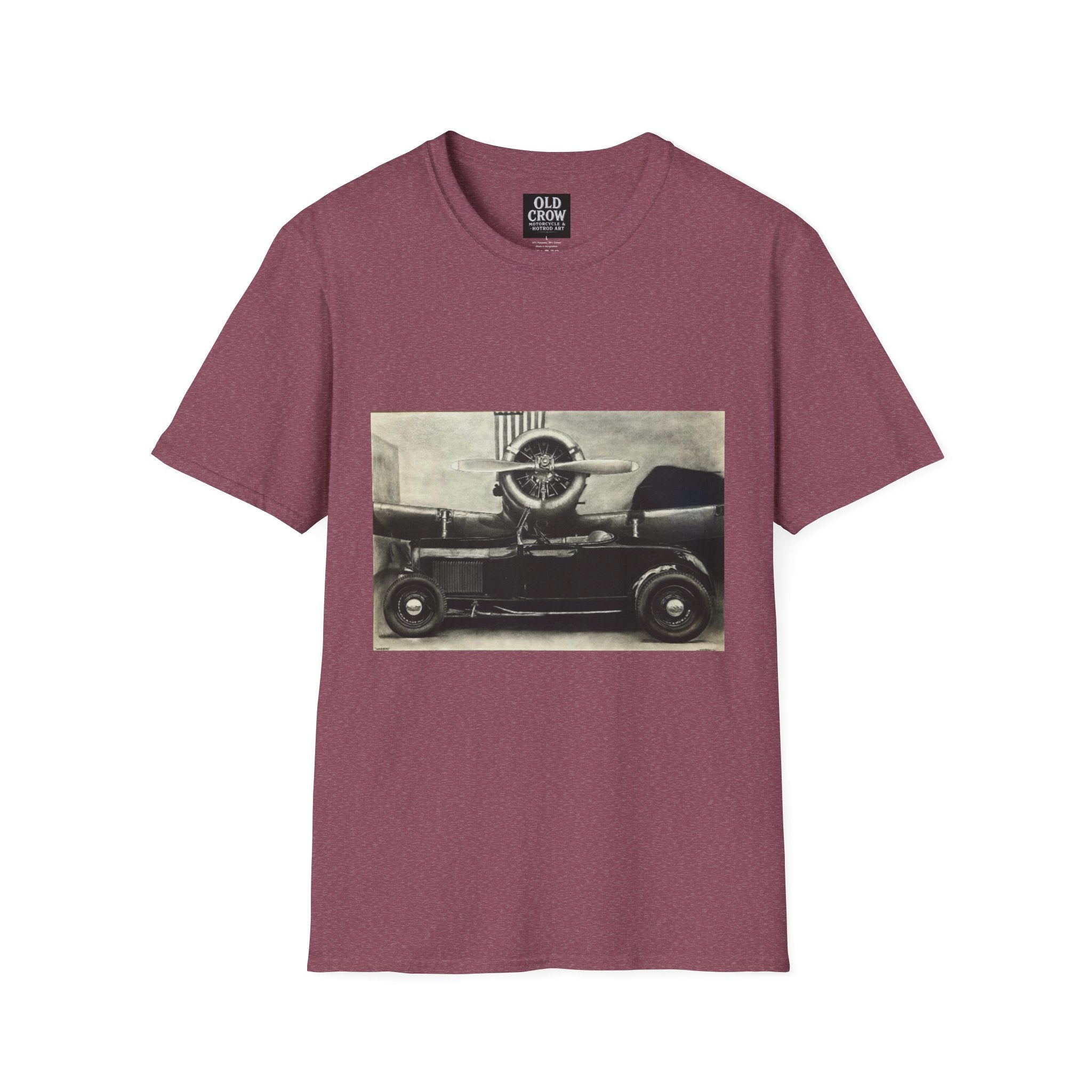 Speed & Sky Softstyle T-Shirt, WW2 Airplane, Hotrod Roadster