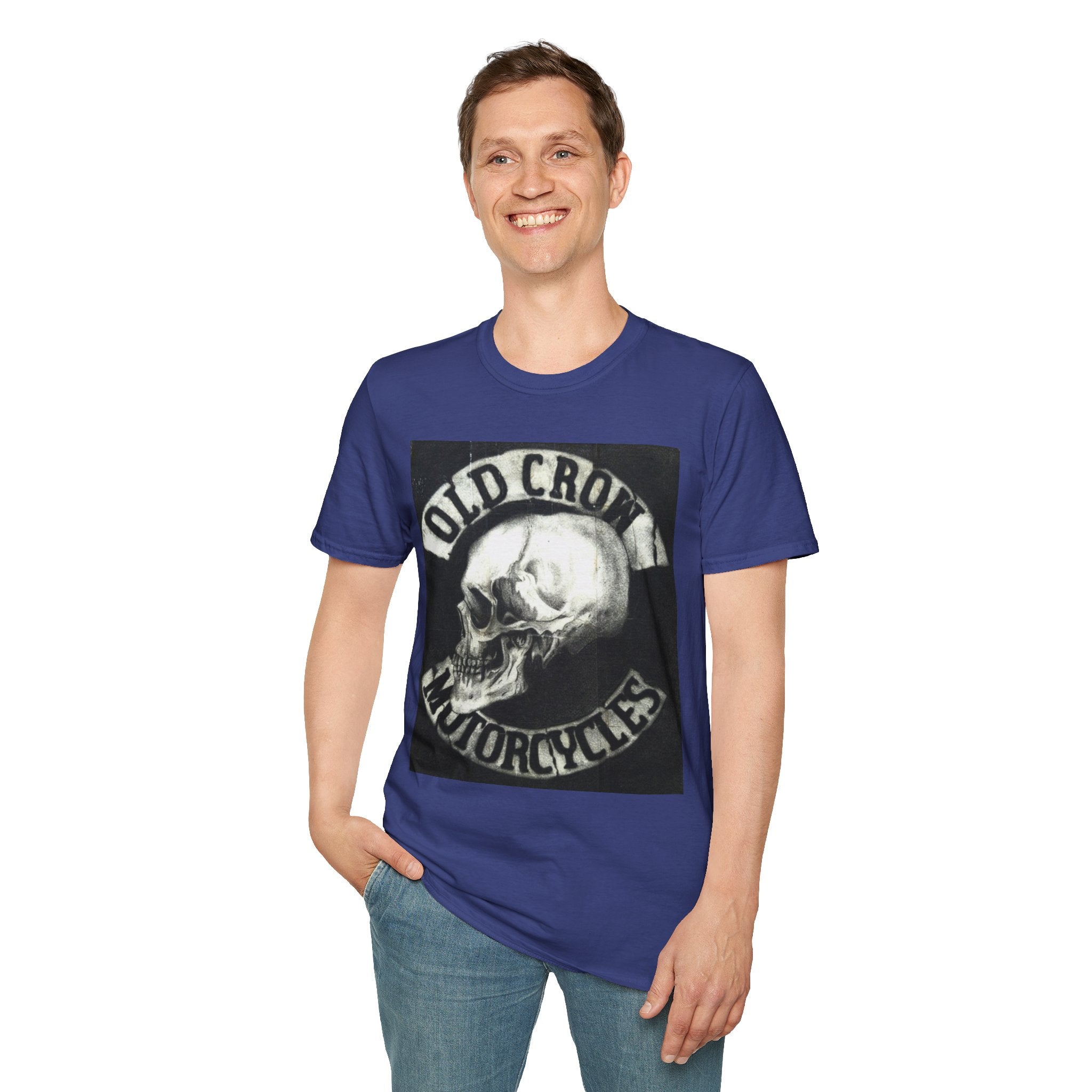 Old Crow Motorcycles Skull Emblem Patch T-Shirt