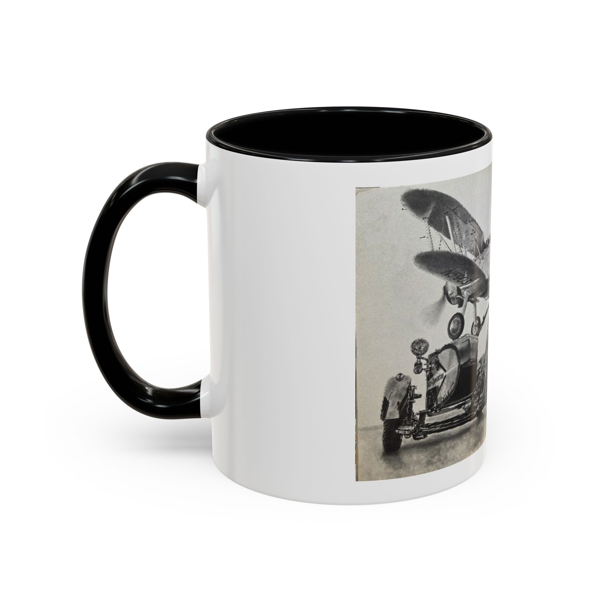 Vintage Motorcycle & Plane Coffee Mug