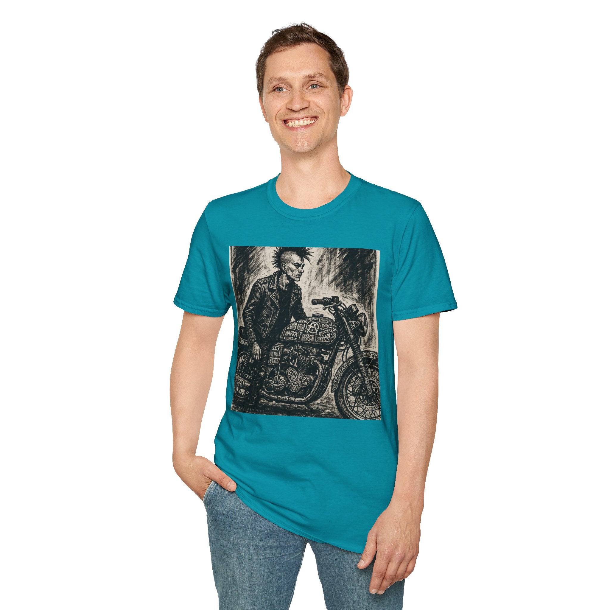 Punk Biker Illustration T-Shirt