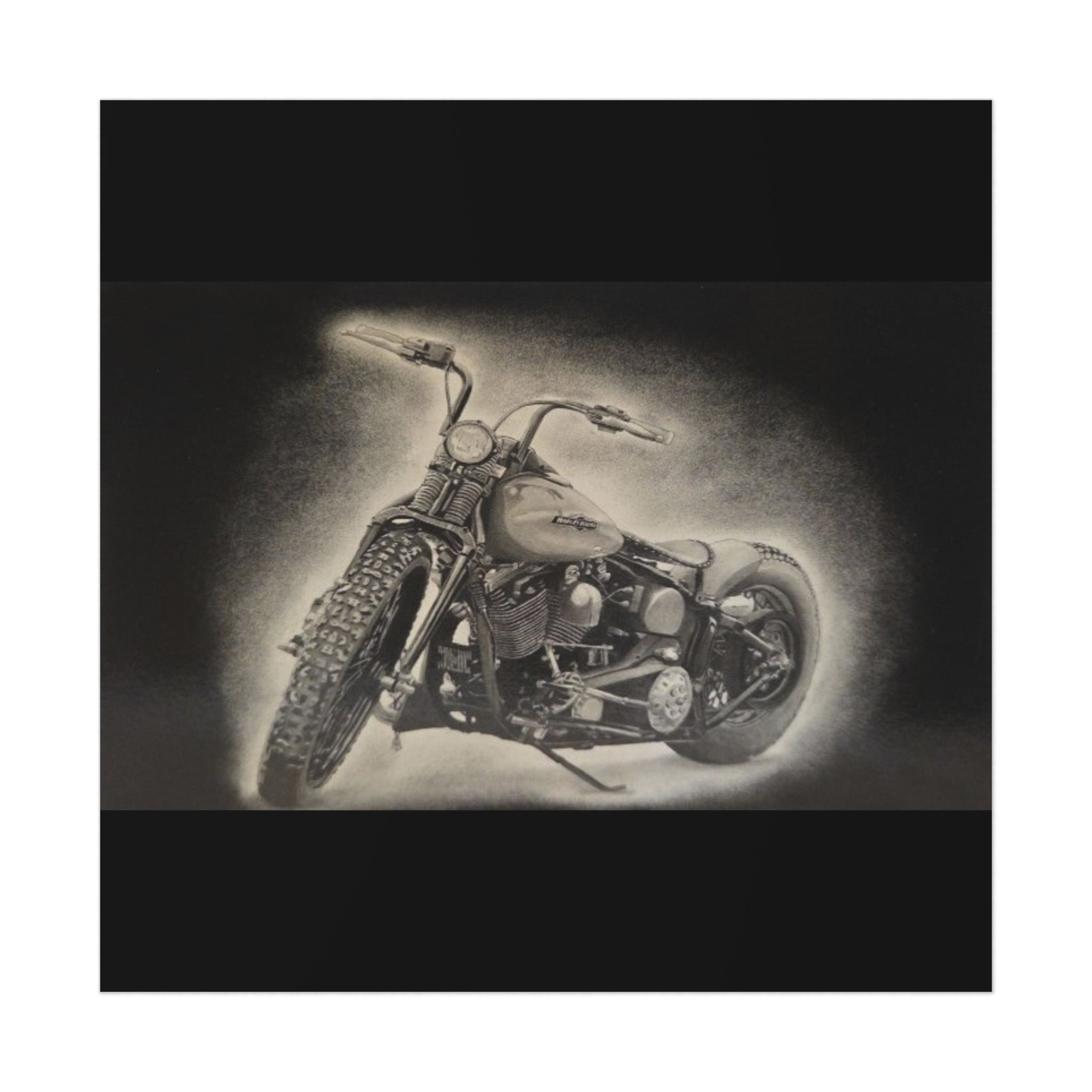 Old Crow Steel Stallion Motorcycle Art Print