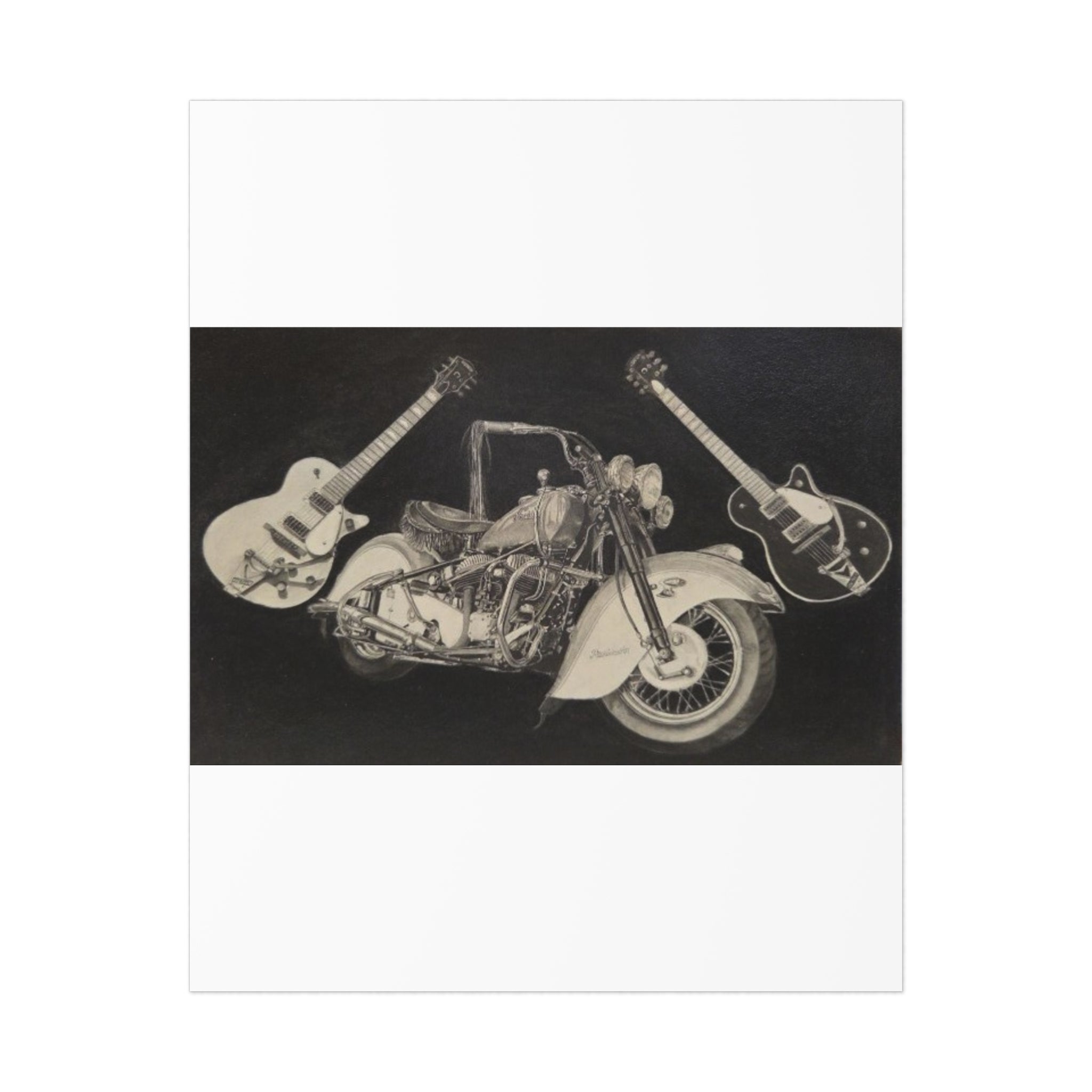 Guitars & Gasoline Art Poster, Music Wall Decor