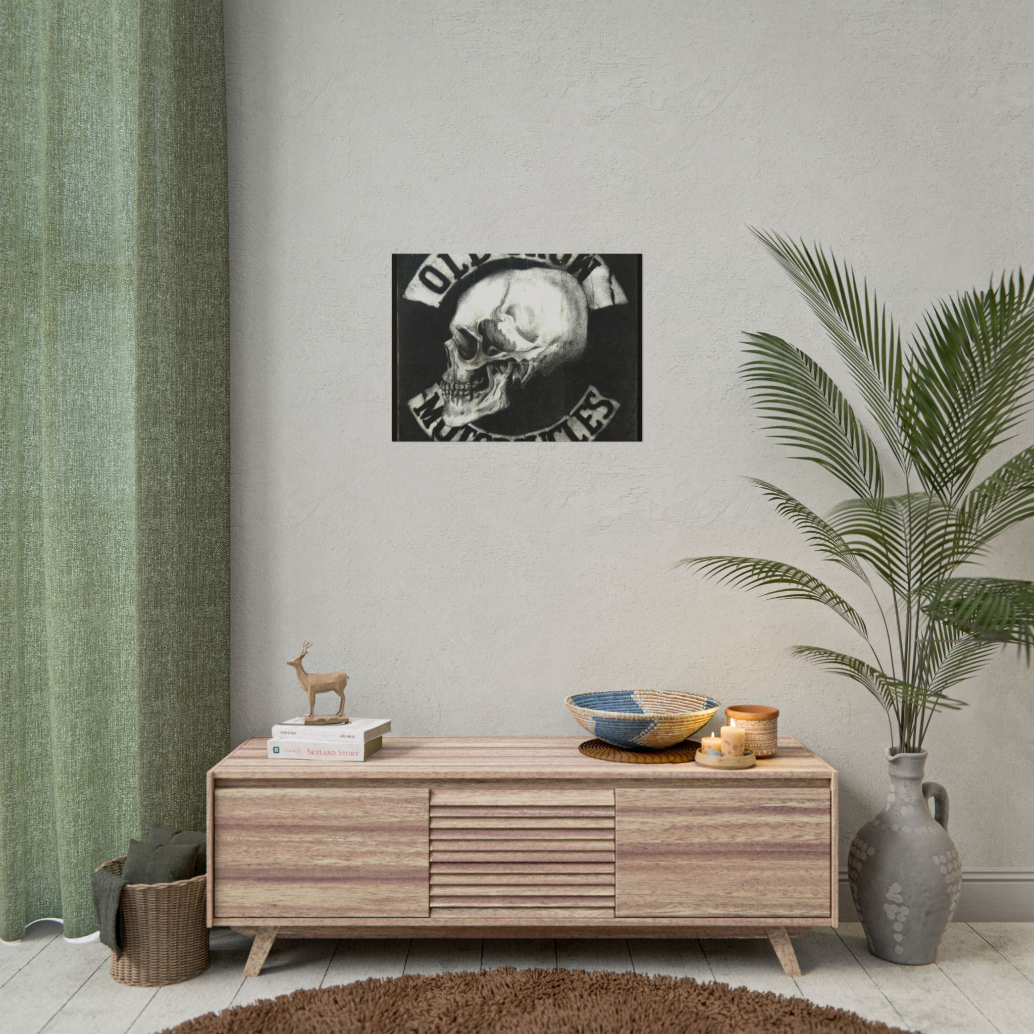 Vintage Motorcycle Skull Rolled Posters