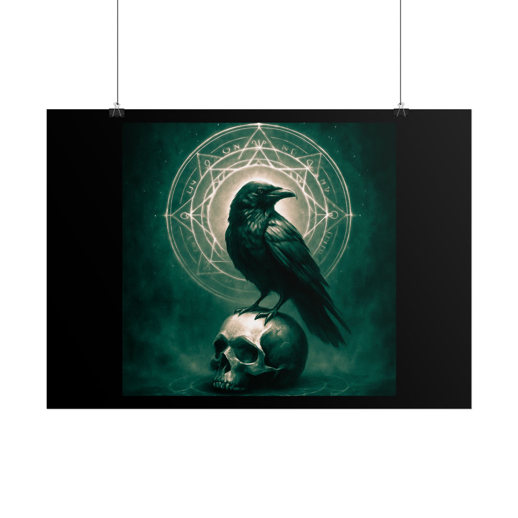 Mystical Raven Art Poster | Dark Aesthetic Wall Decor for Home