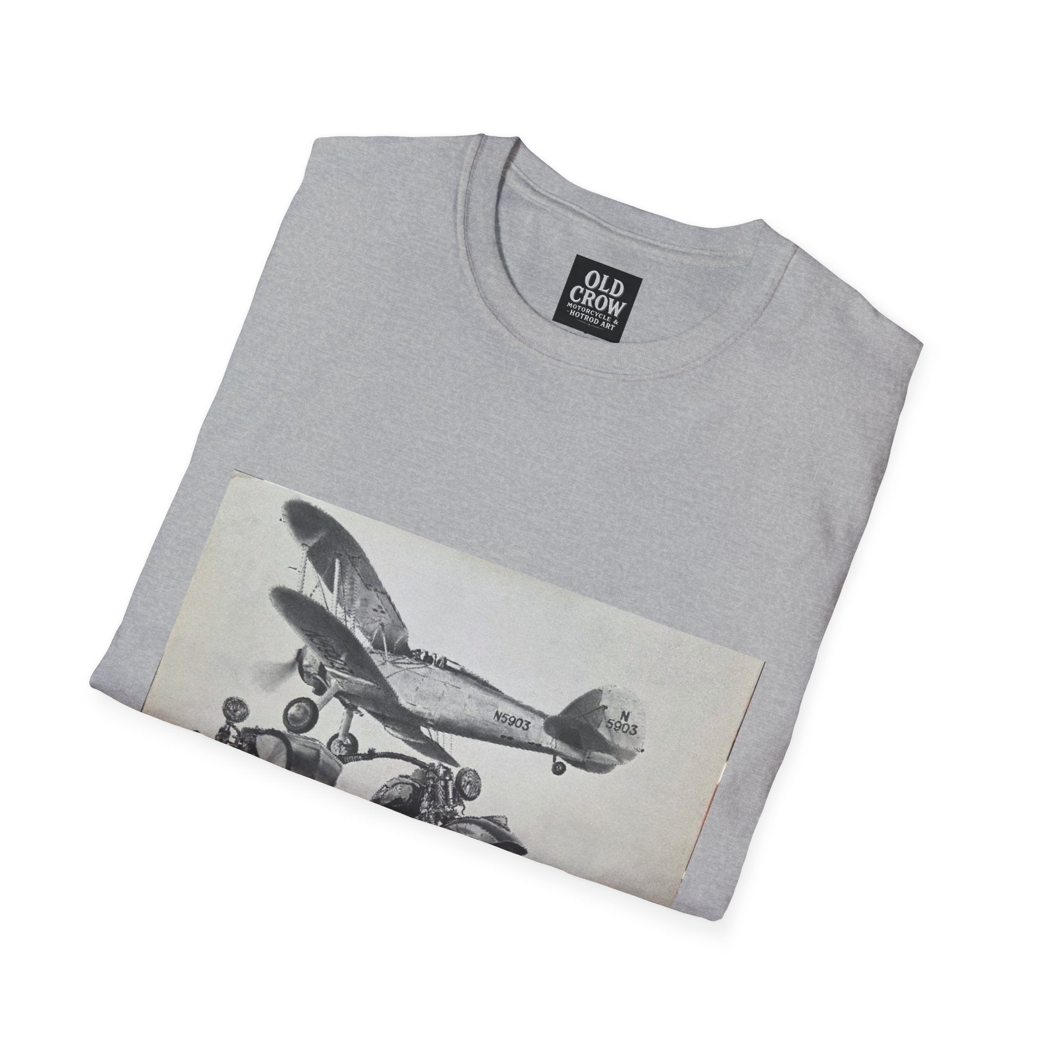 Old-School Aviation Meets Two Wheels T-Shirt